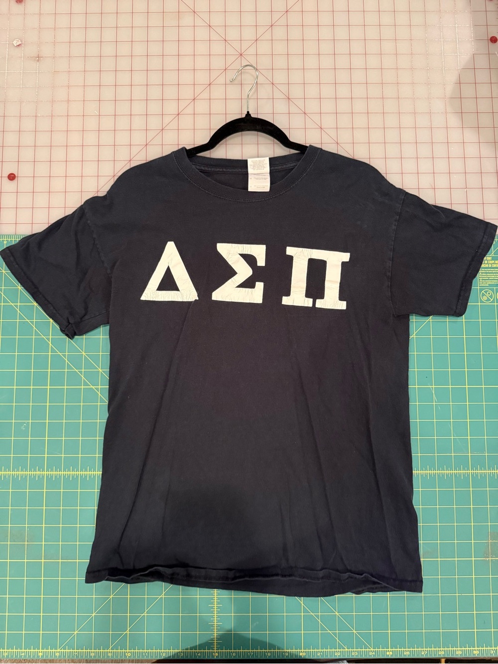 Gildan Navy Short Sleeve T-Shirt with White Greek Letters